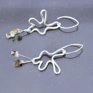 Large Natural Citrine Earrings Sterling Silver 925 , November Birthstone